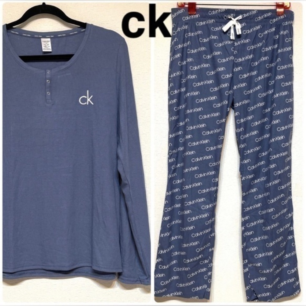 Calvin Klein gray Long sleeve lightweight pajama set Size small